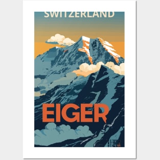 A Vintage Travel Art of Eiger - Switzerland Posters and Art